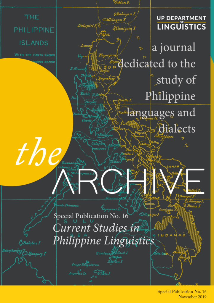 The Archive Special Publication No. 16: Current Studies in Philippine Linguistics
