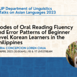 Talks on Asian Languages #01: Modes of Oral Reading Fluency & Error Patterns of Beginner Level Korean Learners