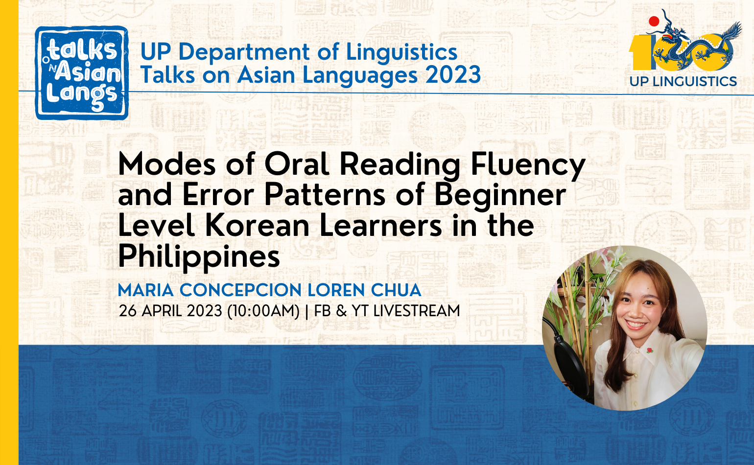 Talks on Asian Languages #01: Modes of Oral Reading Fluency & Error Patterns of Beginner Level Korean Learners