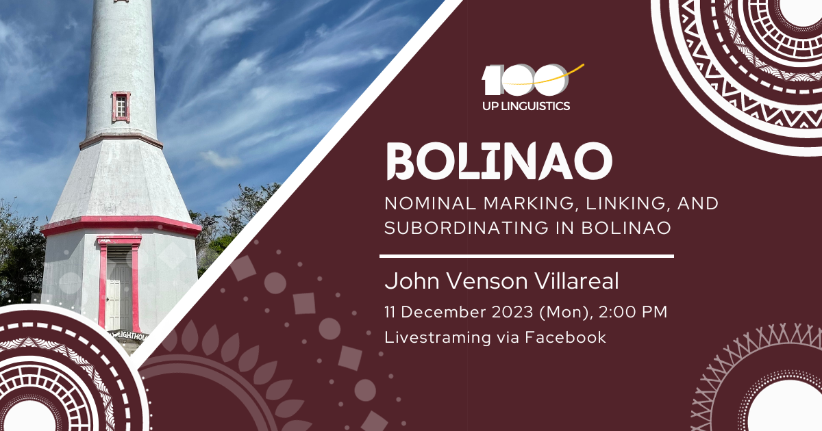 Bolinao | Philippine Indigenous Languages Lecture Series