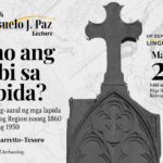 The Fourth Consuelo J. Paz Lecture: Ano ang sabi sa lapida? Isang pag-aaral ng mga lapida sa Tagalog Region noong 1860 hanggang 1950