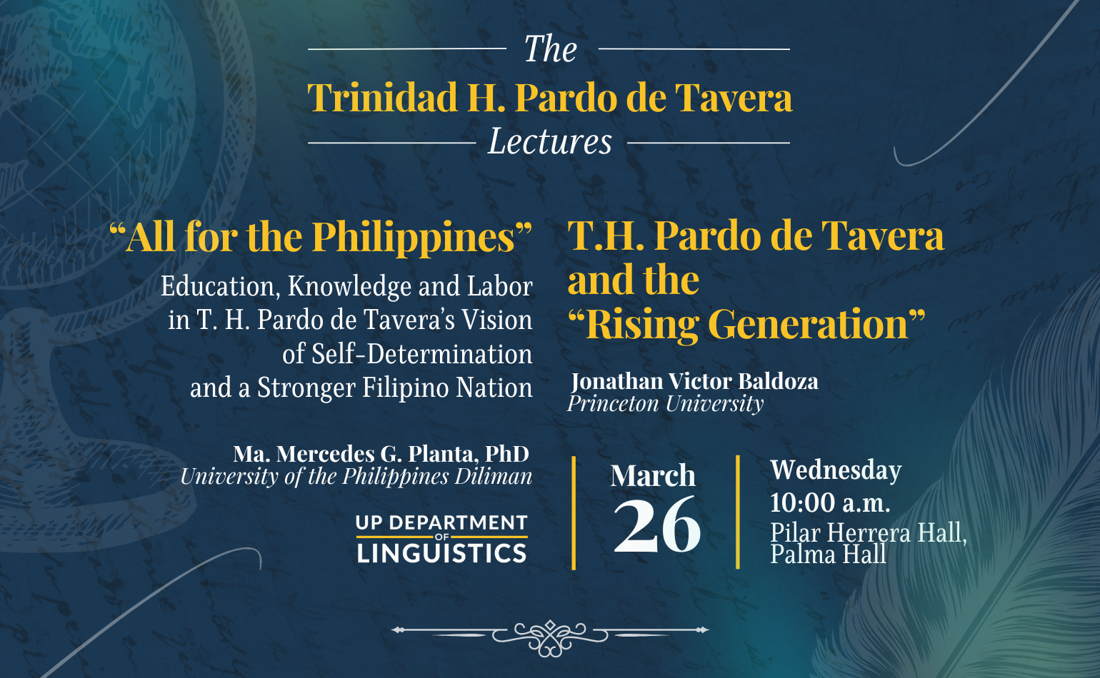 The Trinidad H. Pardo de Tavera Lectures