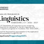 [1SAY2627] Call for Applications: Graduate Programs in Linguistics