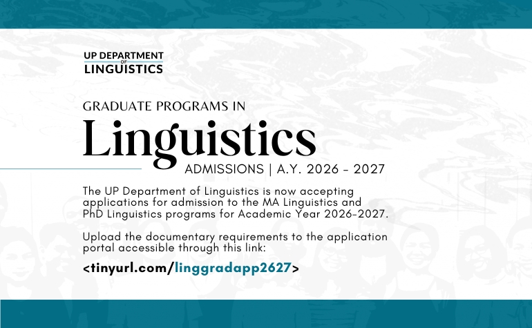 [1SAY2627] Call for Applications: Graduate Programs in Linguistics